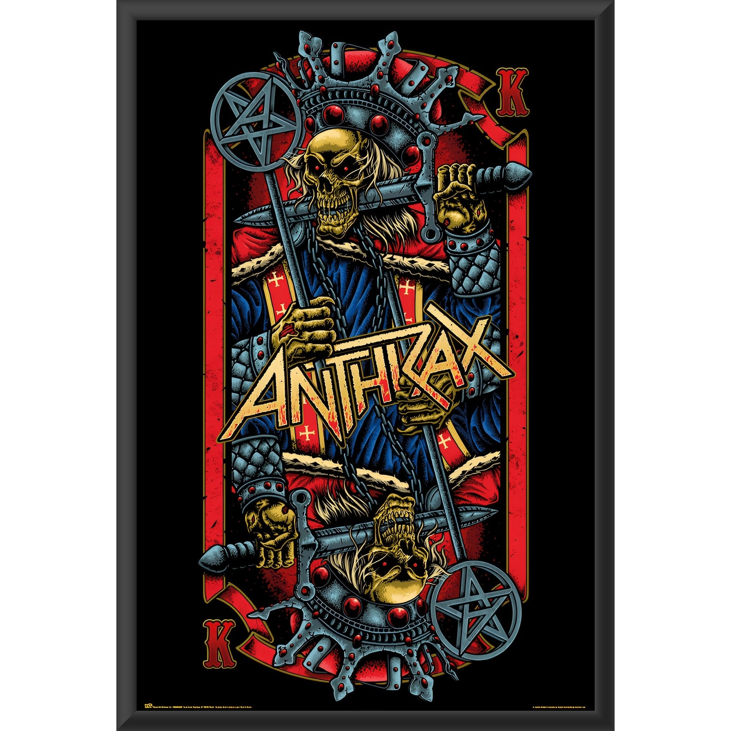 Anthrax - Playing Cardundefined Framed Art Poster - 24 x 36 Inch